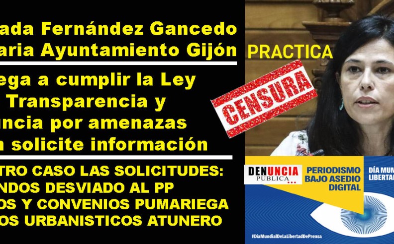 La CTBG recomienda a Xornal Galicia acudir a los tribunales para que obliguen a cumplir la Ley a la Secretaria del Ayuntamiento de Gijón, Inmaculada Fernández Gancedo.