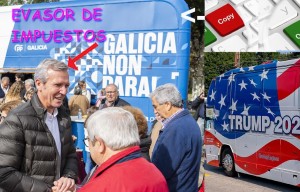Castro Caldelas expulsa do municipio a Alfonso Rueda e ao seu autobús #RUEDATRAMPS por incumprir a lei e negarse a pagar as taxas municipais.
