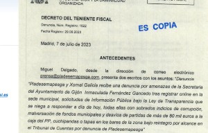 La Secretaria del Ayuntamiento de Gijón pone denuncias para evitar entregar documentos públicos y transparencia le da un plazo de 20 días para que la entregue.