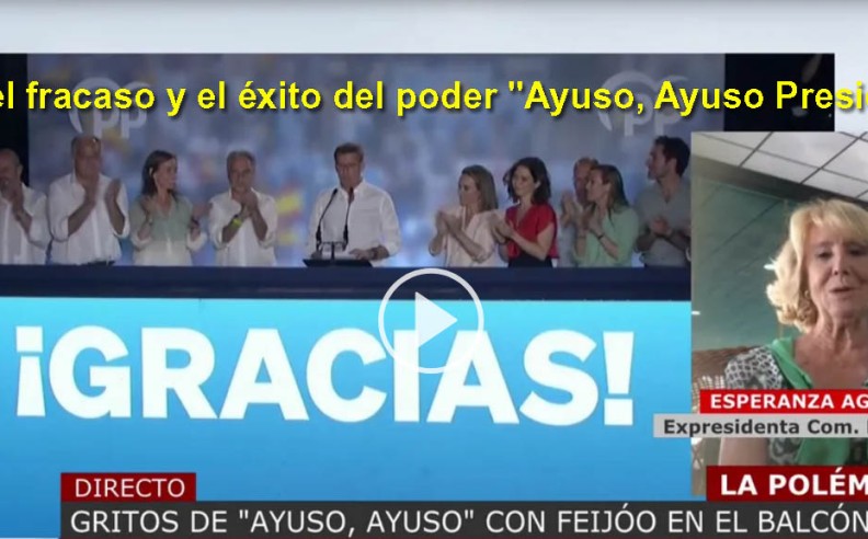 Esperanza Aguirre en dos palabras a Feijóo, fracaso y éxito de poder 