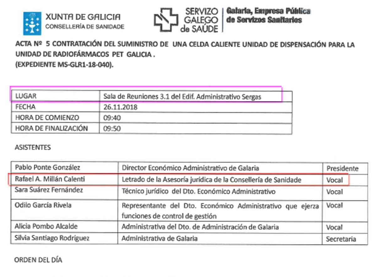 Rafael Álvaro Millán Calenti asesor en la mesa de contratación de Galaria,  Sergas y Resonancias Magnéticas privatizadas para presuntamente saquear al  Sergas. | Xornal Galicia