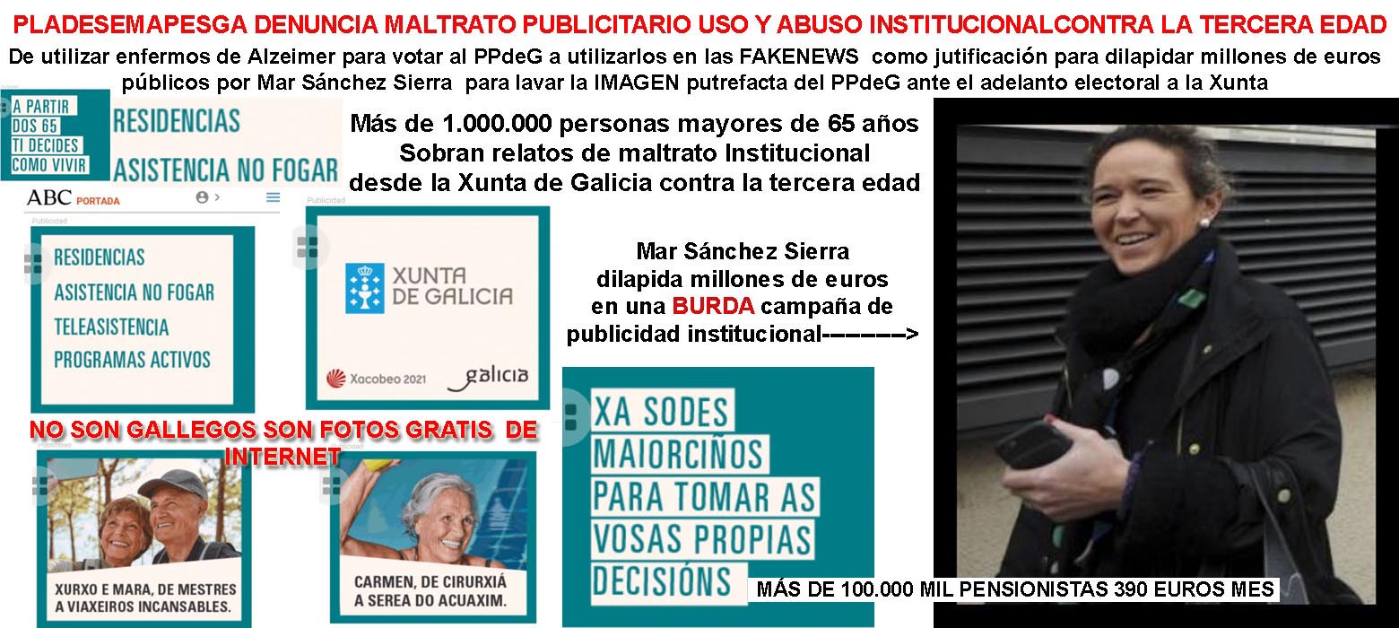Mar Sánchez Sierra puso en marcha una campaña Institucional cercana al  maltrato psicológico de la tercera edad que los medios de comunicación  denuncian día sí, día también. - Xornal Galicia