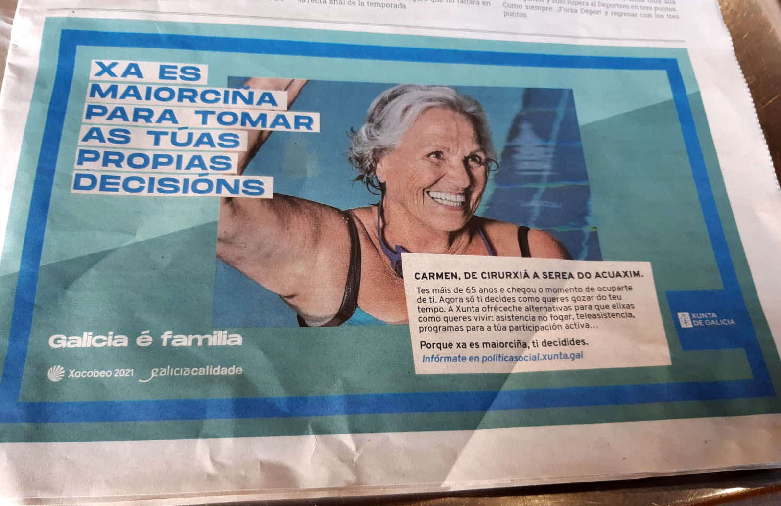 María del Mar Sánchez Sierra, no solo utiliza el dinero público que precisa  la sanidad y la tercera edad, si no que se burla de todos ellos en su  publicidad. - Xornal
