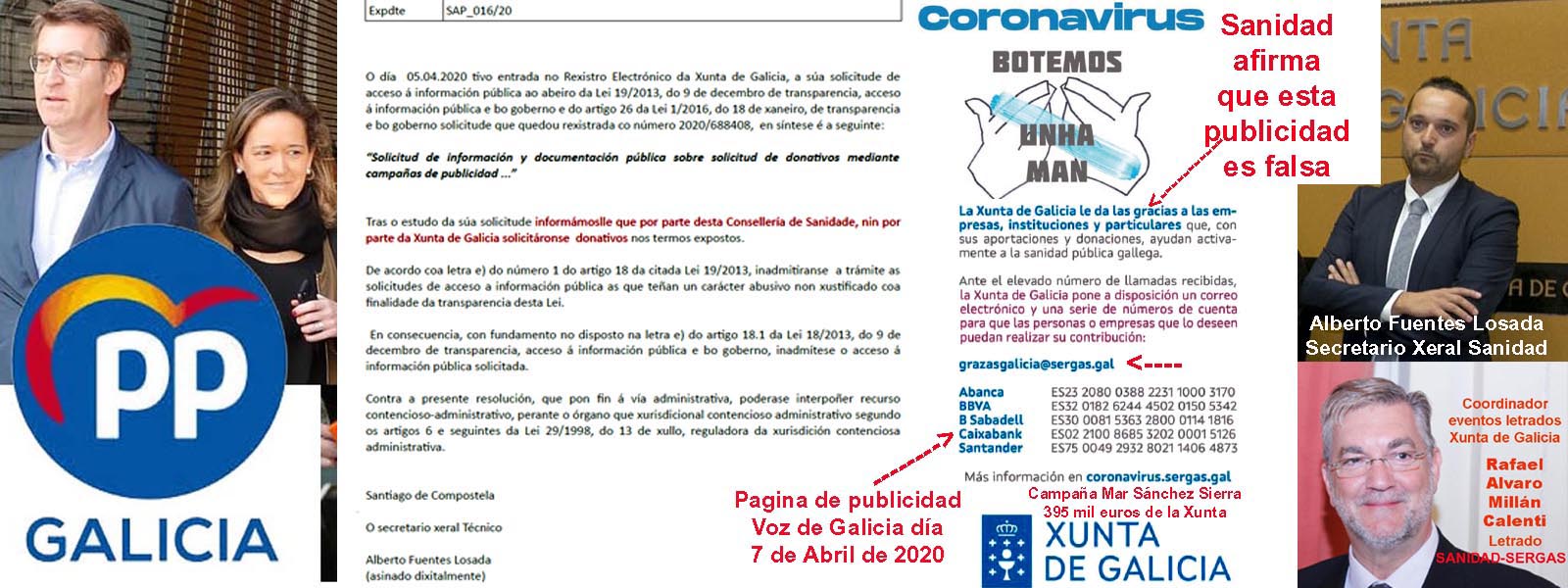 Transparencia de Galicia investiga los anuncios de Mar Sánchez Sierra  pidiendo donativos a los ciudadanos para el coronavirus que niega  contratarlos Sanidad-Sergas. - Xornal Galicia | Xornal Galicia