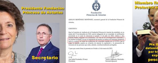 Presidenta y Secretario de la Fundación Princesa de Asturias tachan de Papel Higiénico 